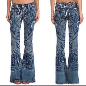 Free People Batik Print Bali Discharge Jeans Size 30